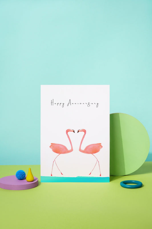 Happy Anniversary Pack of 10 Folded Cards (white envelopes)